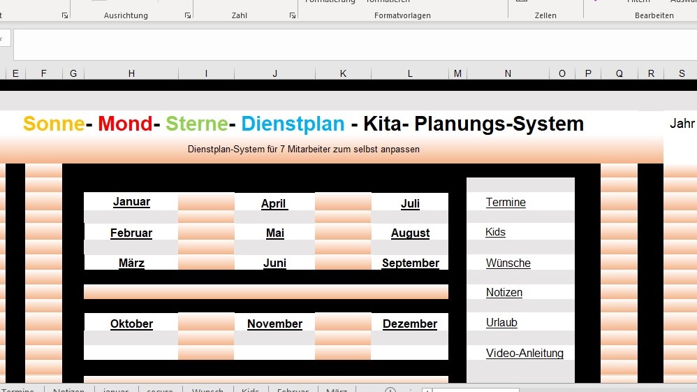 Kita-Dienstplan-Jahresplanungs-System 